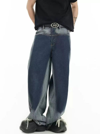 Spliced Irregular Faded Jeans Korean Street Fashion Jeans By INS Korea Shop Online at OH Vault
