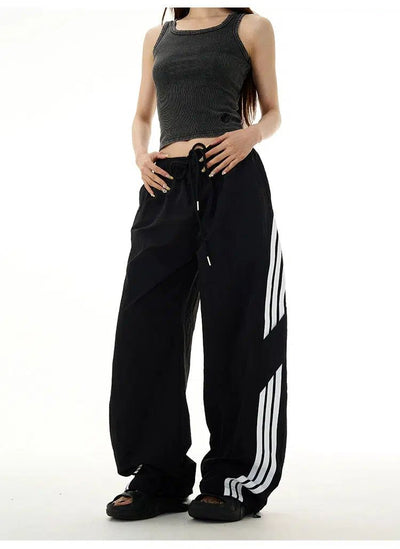 Three-Bar Casual Sports Pants Korean Street Fashion Pants By 77Flight Shop Online at OH Vault