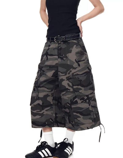Mid Length Camouflage Cargo Shorts Korean Street Fashion Shorts By Blacklists Shop Online at OH Vault
