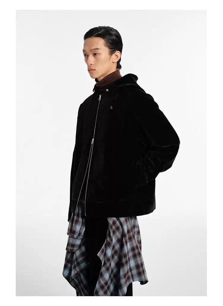 Textured Casual Hooded Jacket Korean Street Fashion Jacket By NANS Shop Online at OH Vault