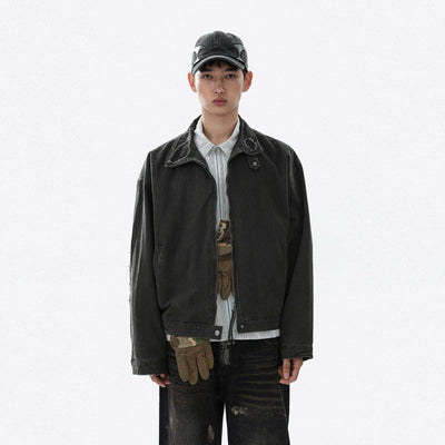 Faded Wash Zipped Denim Jacket Korean Street Fashion Jacket By Mr Nearly Shop Online at OH Vault