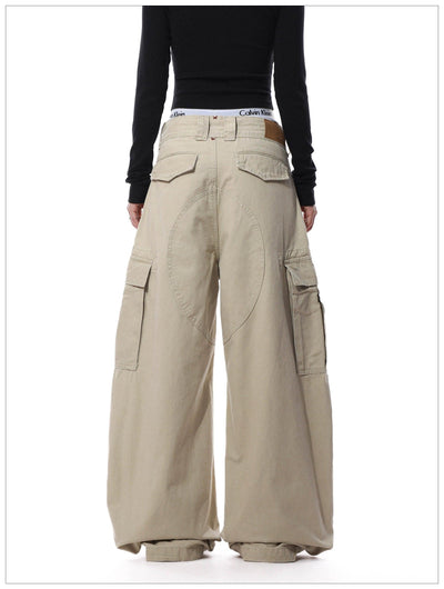 Structured Drawstring Wide Cargo Pants Korean Street Fashion Pants By Mr Nearly Shop Online at OH Vault