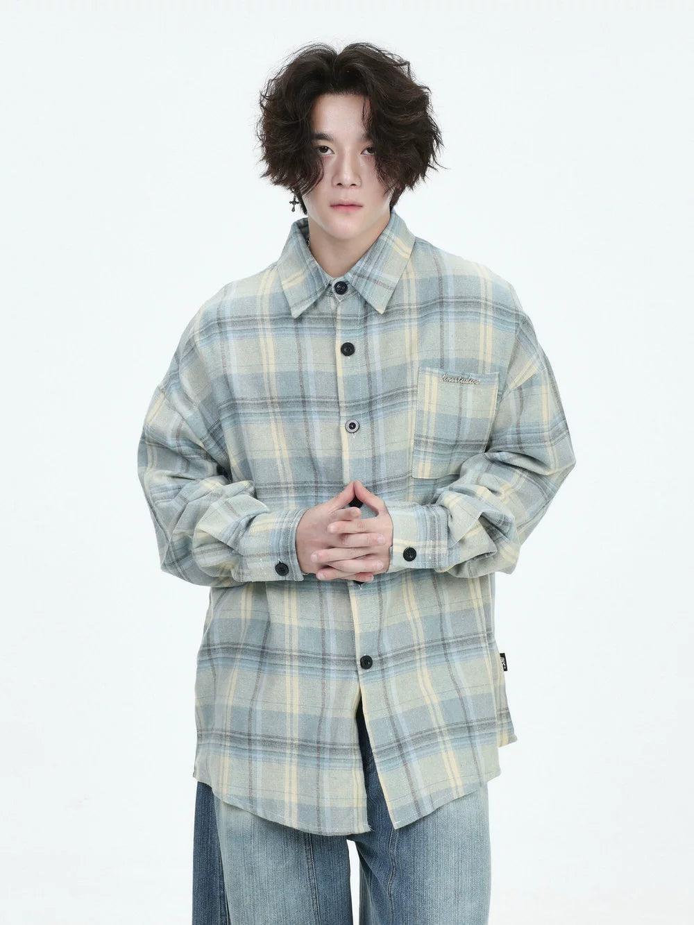 Classic Contrast Plaid Shirt Korean Street Fashion Shirt By INS Korea Shop Online at OH Vault