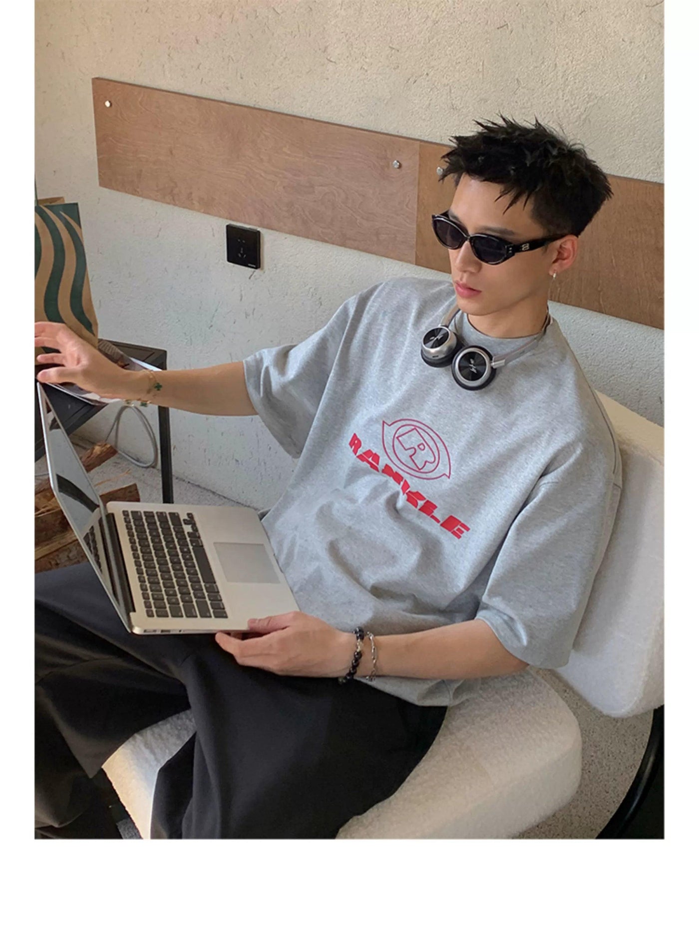 Contrast Print T-Shirt Korean Street Fashion T-Shirt By Poikilotherm Shop Online at OH Vault