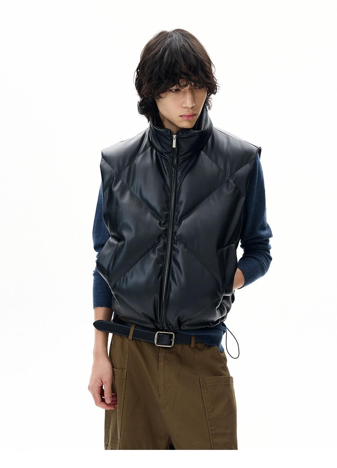 Stand Collar Quilted Puffer Vest Korean Street Fashion Vest By 77Flight Shop Online at OH Vault