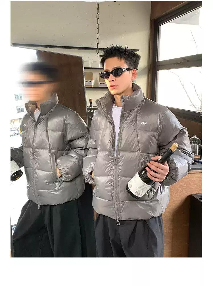 Zip Pocket Quilted Puffer Jacket Korean Street Fashion Jacket By Poikilotherm Shop Online at OH Vault