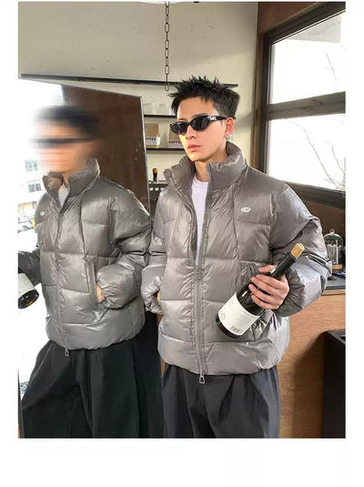 Zip Pocket Quilted Puffer Jacket Korean Street Fashion Jacket By Poikilotherm Shop Online at OH Vault