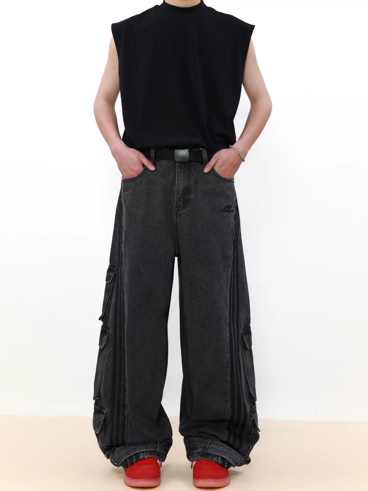 Excess Pockets Cargo Jeans Korean Street Fashion Jeans By Mr Nearly Shop Online at OH Vault