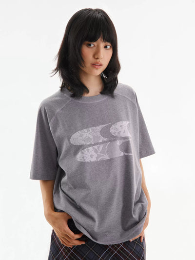 Lace Overlay Logo T-Shirt Korean Street Fashion T-Shirt By Crying Center Shop Online at OH Vault