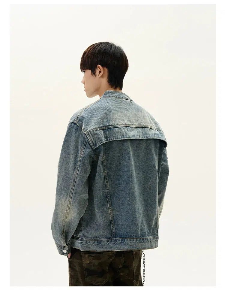 Classic Fade Regular Fit Denim Jacket Korean Street Fashion Jacket By A PUEE Shop Online at OH Vault