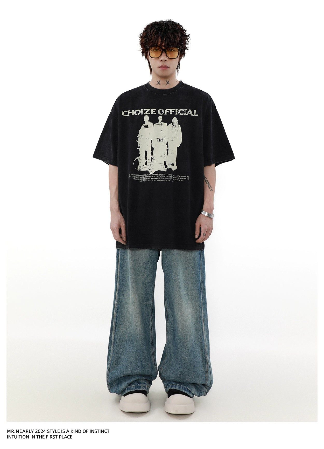 Abstract Figure Print T-Shirt Korean Street Fashion T-Shirt By Mr Nearly Shop Online at OH Vault