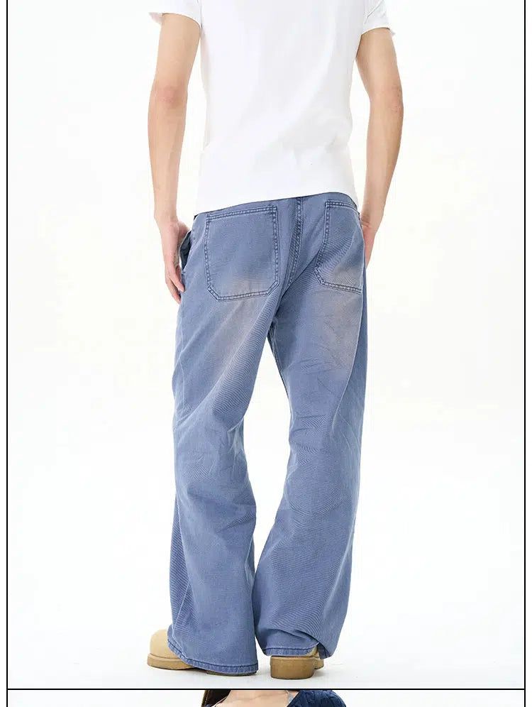 Washed Reversed Pocket Jeans Korean Street Fashion Jeans By 77Flight Shop Online at OH Vault