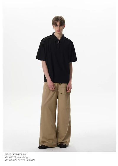 Square Shoulder Casual Fit Polo Korean Street Fashion Polo By MaxDstr Shop Online at OH Vault