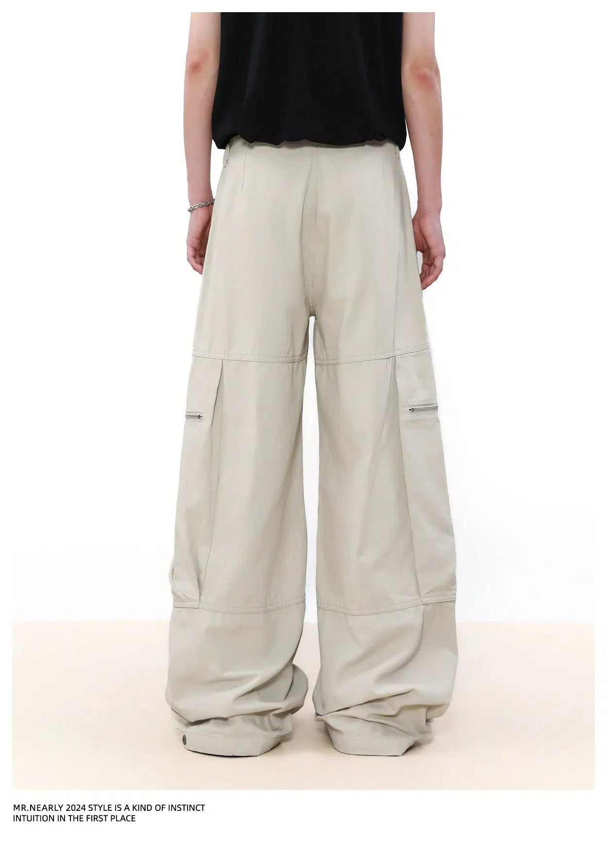 Pleated Pocket Cargo Pants Korean Street Fashion Pants By Mr Nearly Shop Online at OH Vault