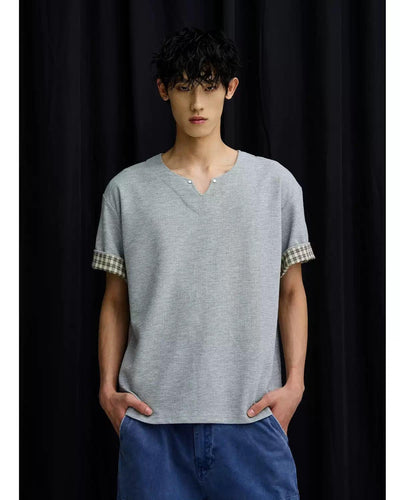 Waffle Grid Versatile T-Shirt Korean Street Fashion T-Shirt By A PUEE Shop Online at OH Vault