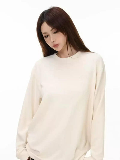 Versatile Relaxed Fit L/S T-Shirt Korean Street Fashion T-Shirt By INS Korea Shop Online at OH Vault