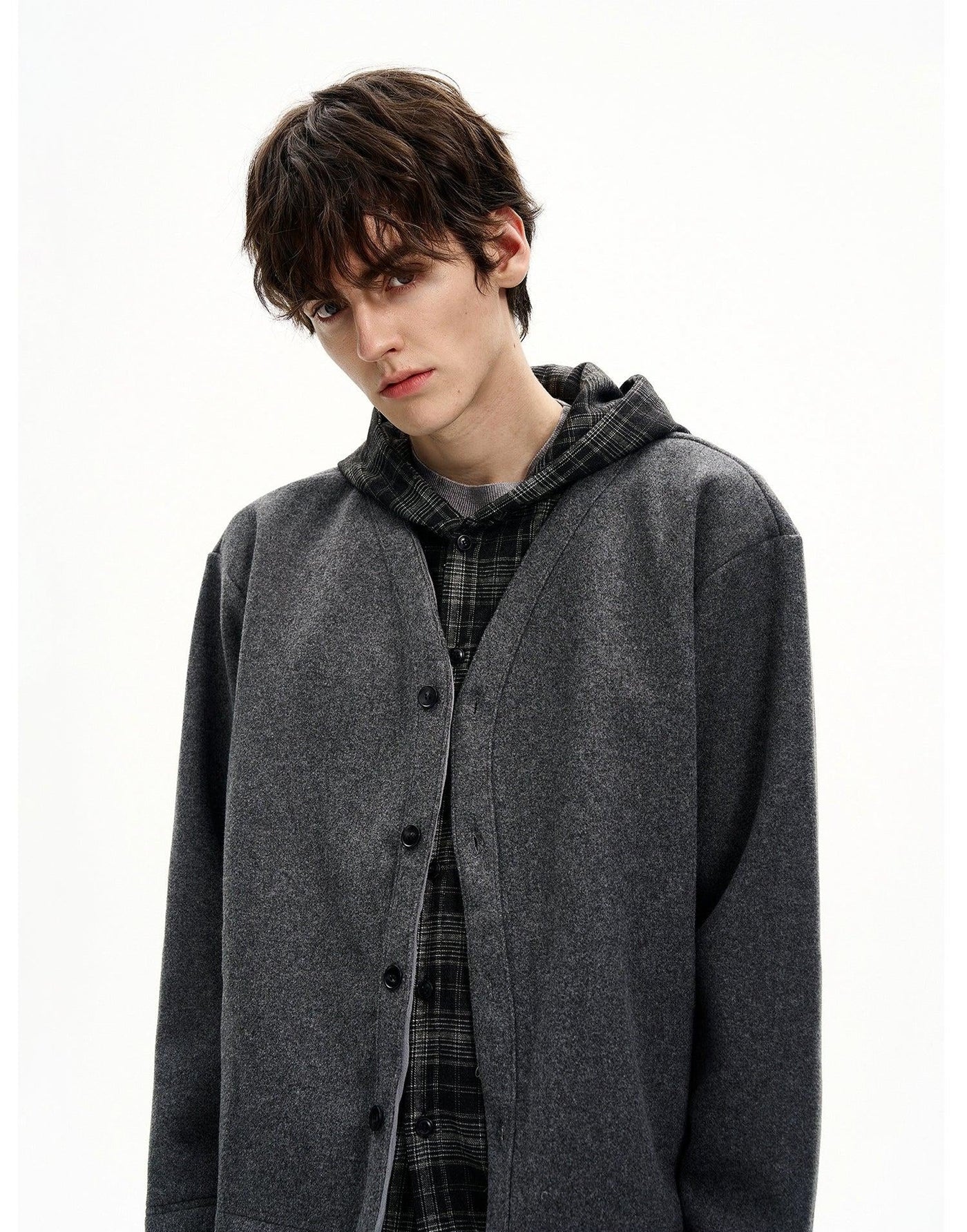 Four-Buttoned V-Neck Cardigan Korean Street Fashion Cardigan By MaxDstr Shop Online at OH Vault