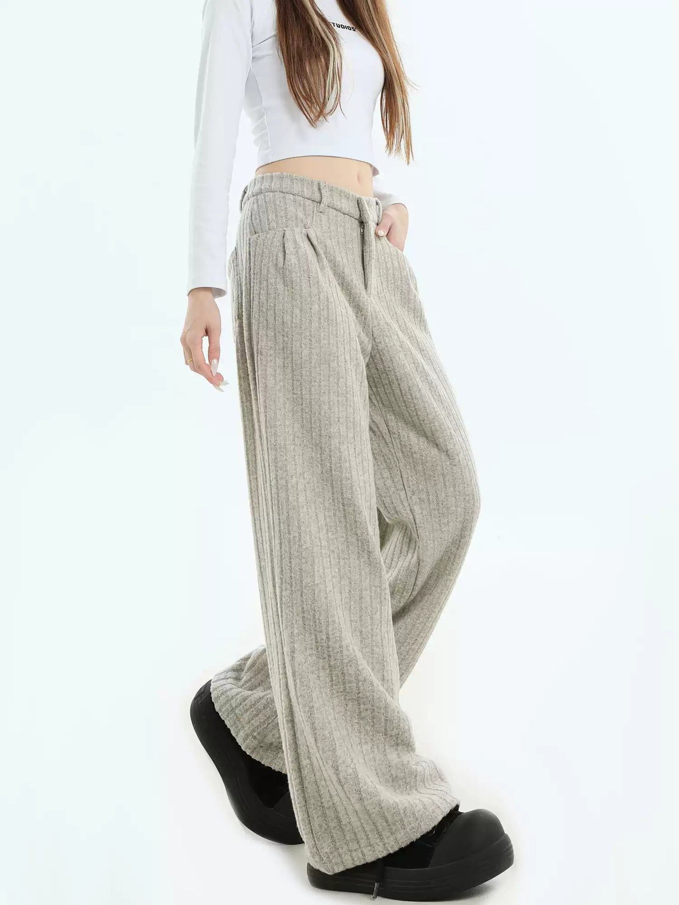 Clean Fit Striped Straight Pants Korean Street Fashion Pants By INS Korea Shop Online at OH Vault