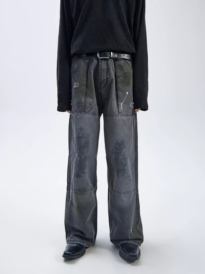 Side Pockets Washed Jeans Korean Street Fashion Jeans By Ash Dark Shop Online at OH Vault