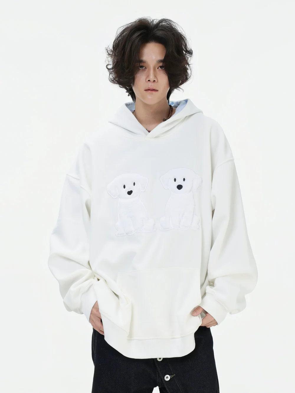 Graphic Patched Loose Fit Hoodie Korean Street Fashion Hoodie By INS Korea Shop Online at OH Vault