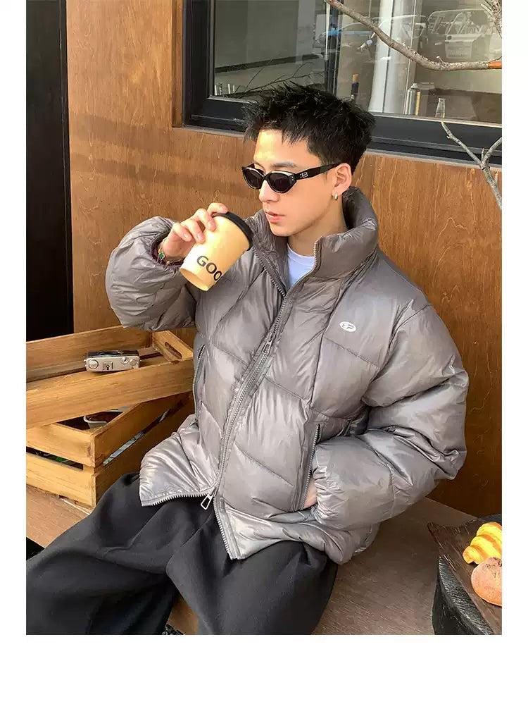 Zip Pocket Quilted Puffer Jacket Korean Street Fashion Jacket By Poikilotherm Shop Online at OH Vault