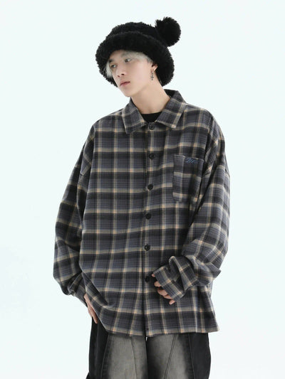 Wide Pocket Plaid Shirt Korean Street Fashion Shirt By INS Korea Shop Online at OH Vault