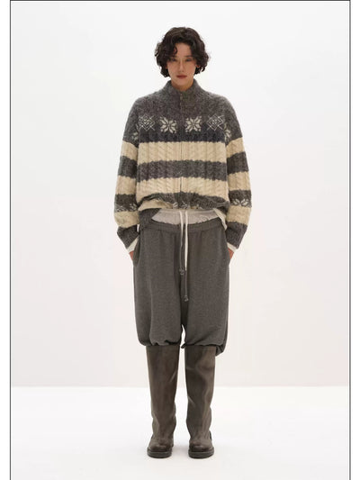 Key Zip Patterned Sweater Korean Street Fashion Sweater By Mason Prince Shop Online at OH Vault