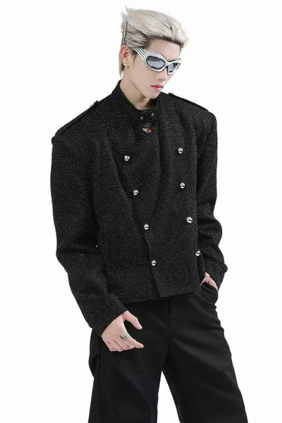 Boxy Textured Multi-Button Jacket Korean Street Fashion Jacket By Turn Tide Shop Online at OH Vault