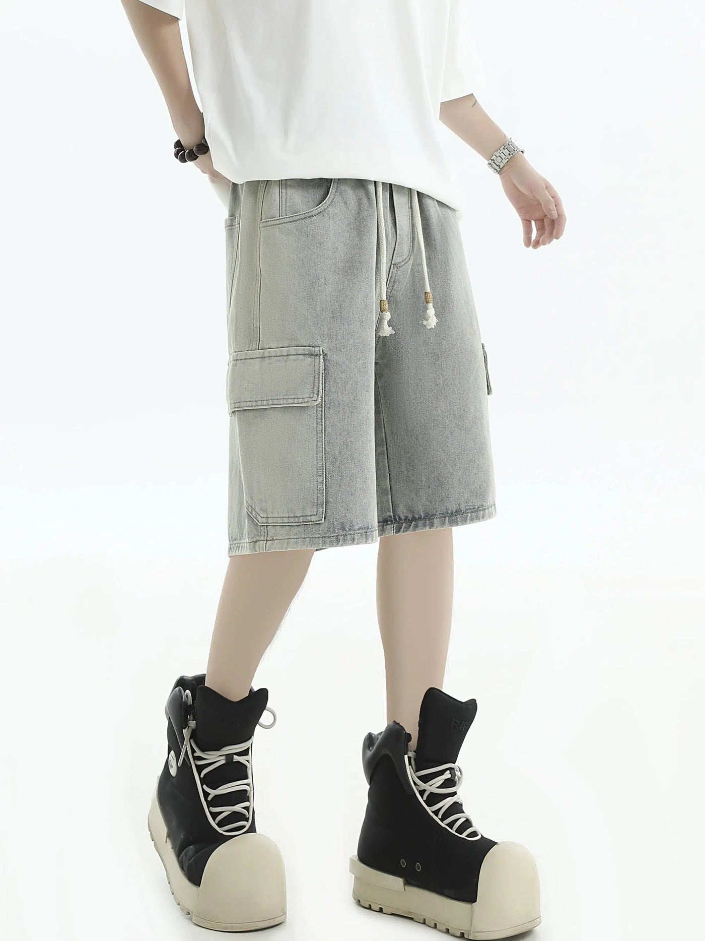 Highlight Side Denim Shorts Korean Street Fashion Shorts By INS Korea Shop Online at OH Vault