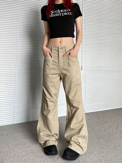 Side Front Pocket Flare Pants Korean Street Fashion Pants By Apocket Shop Online at OH Vault