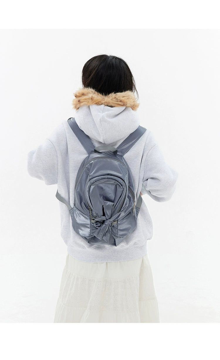 Ribbon Bow Shiny Backpack Korean Street Fashion Bag By Crying Center Shop Online at OH Vault