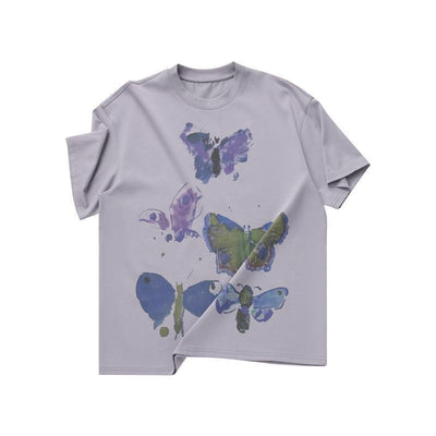 Butterfly Abstract T-Shirt Korean Street Fashion T-Shirt By 11St Crops Shop Online at OH Vault