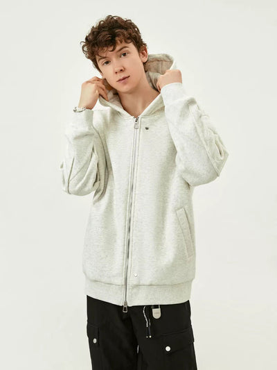 Cozy Slant Pocket Zip-Up Hoodie Korean Street Fashion Hoodie By Made Extreme Shop Online at OH Vault