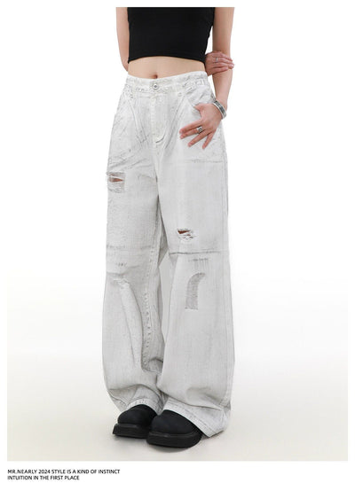 Charcoal Wash Ripped Jeans Korean Street Fashion Jeans By Mr Nearly Shop Online at OH Vault