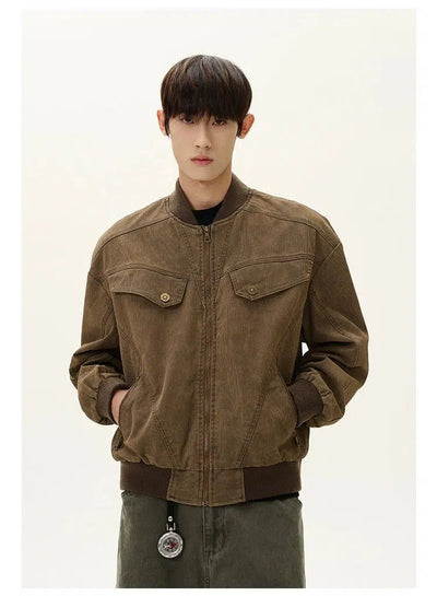 Zipped Harrington Jacket Korean Street Fashion Jacket By A PUEE Shop Online at OH Vault