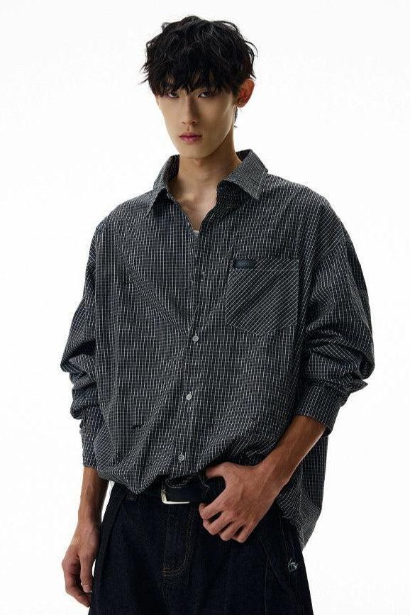 Classic Checked L/S Shirt Korean Street Fashion Shirt By A PUEE Shop Online at OH Vault