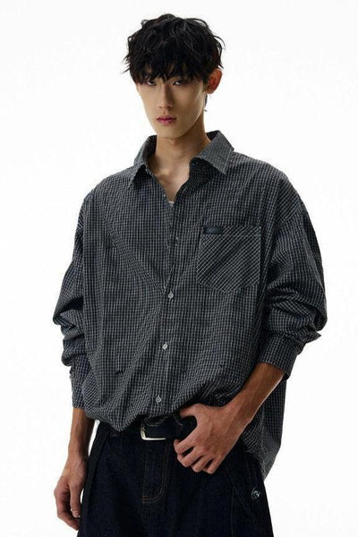Classic Checked L/S Shirt Korean Street Fashion Shirt By A PUEE Shop Online at OH Vault