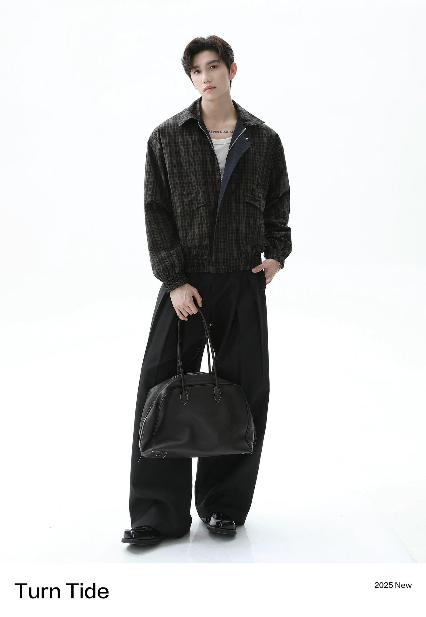 Chic Plaid Reversible Zipped Jacket Korean Street Fashion Jacket By Turn Tide Shop Online at OH Vault