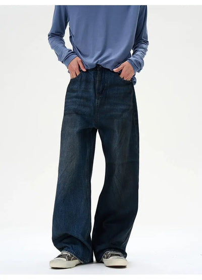 Charcoal Wash Straight Fit Jeans Korean Street Fashion Jeans By 77Flight Shop Online at OH Vault