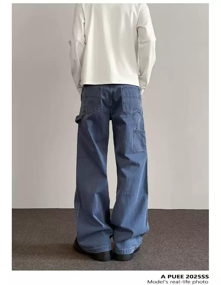 Washed Double-Knee Pants Korean Street Fashion Pants By A PUEE Shop Online at OH Vault