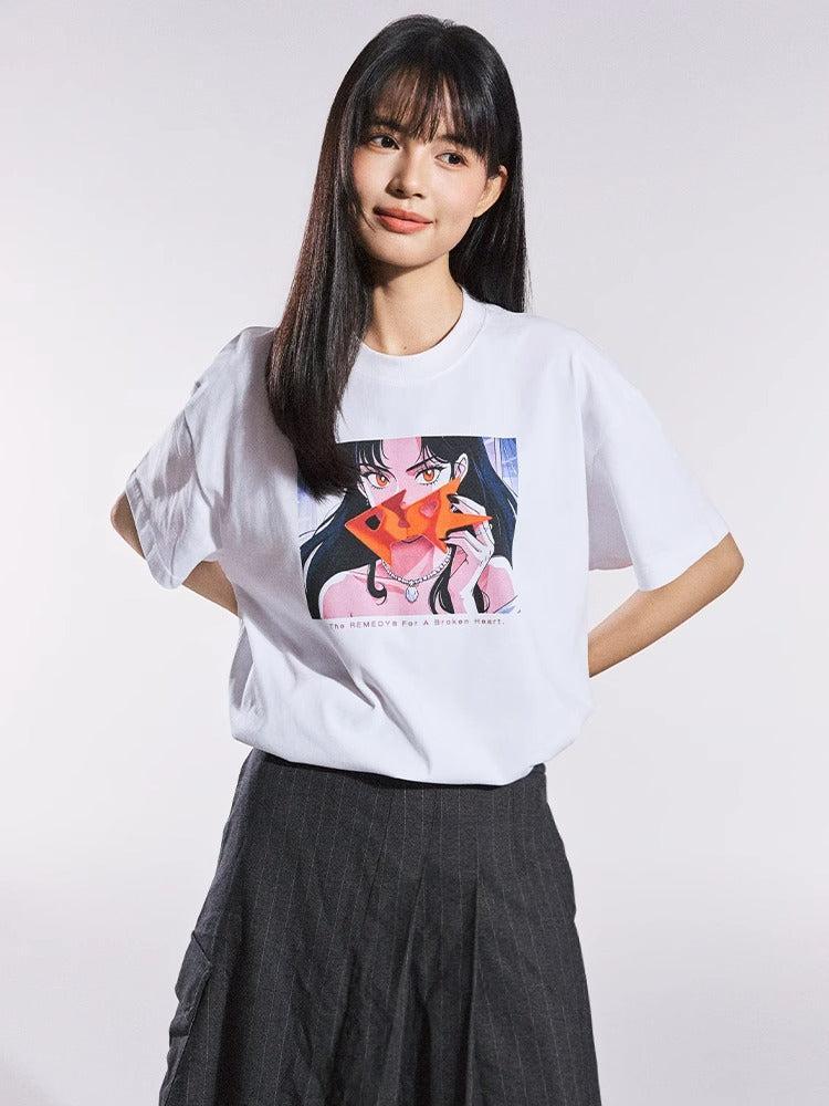 Anime Graphic T-Shirt Korean Street Fashion T-Shirt By Remedy Shop Online at OH Vault