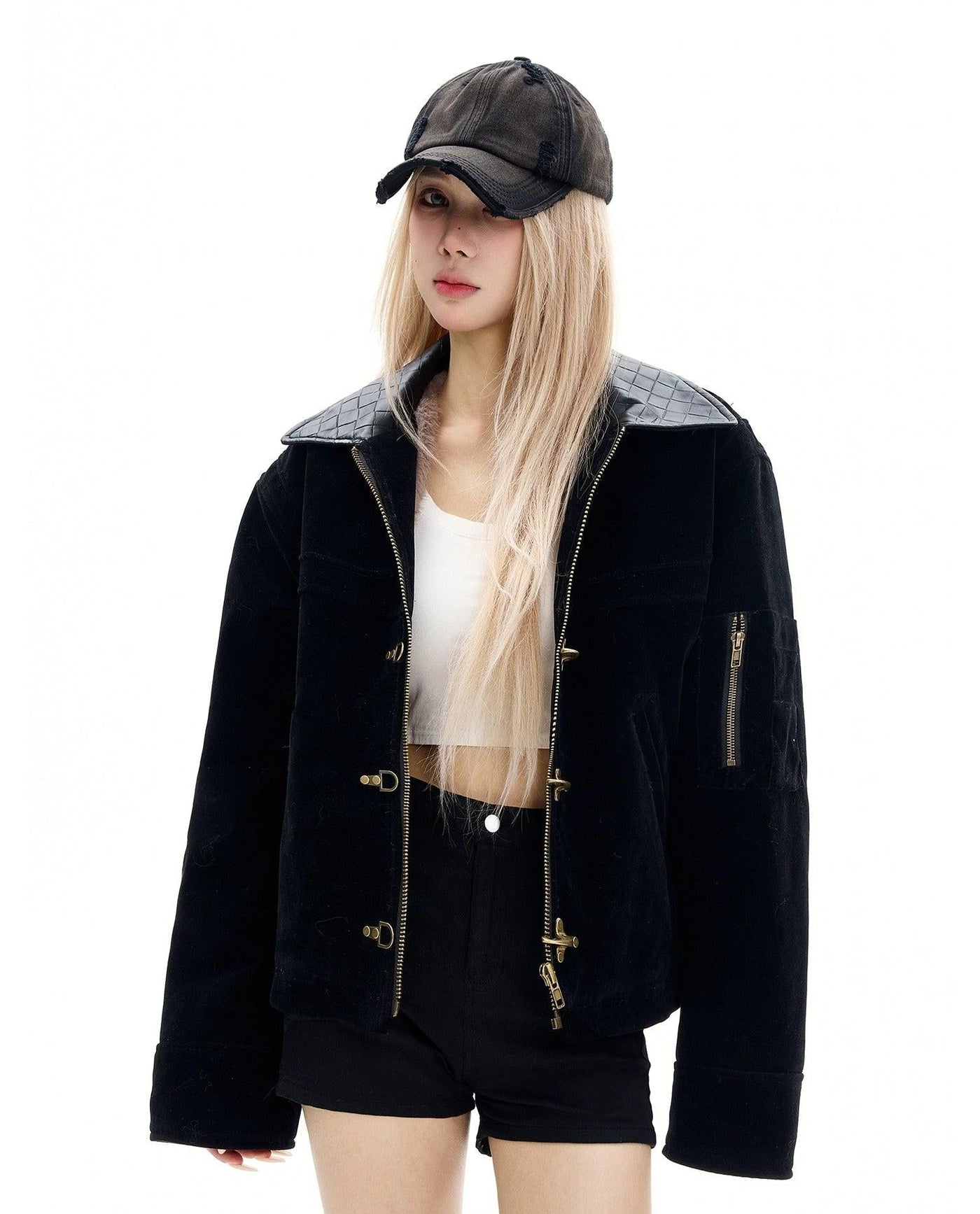 Woven Collar Fireman Clasp Jacket Korean Street Fashion Jacket By MaxDstr Shop Online at OH Vault