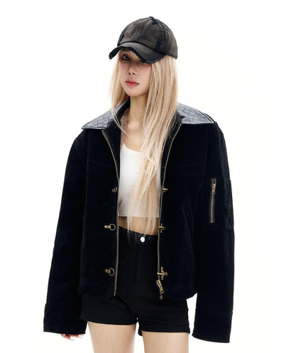 Woven Collar Fireman Clasp Jacket Korean Street Fashion Jacket By MaxDstr Shop Online at OH Vault