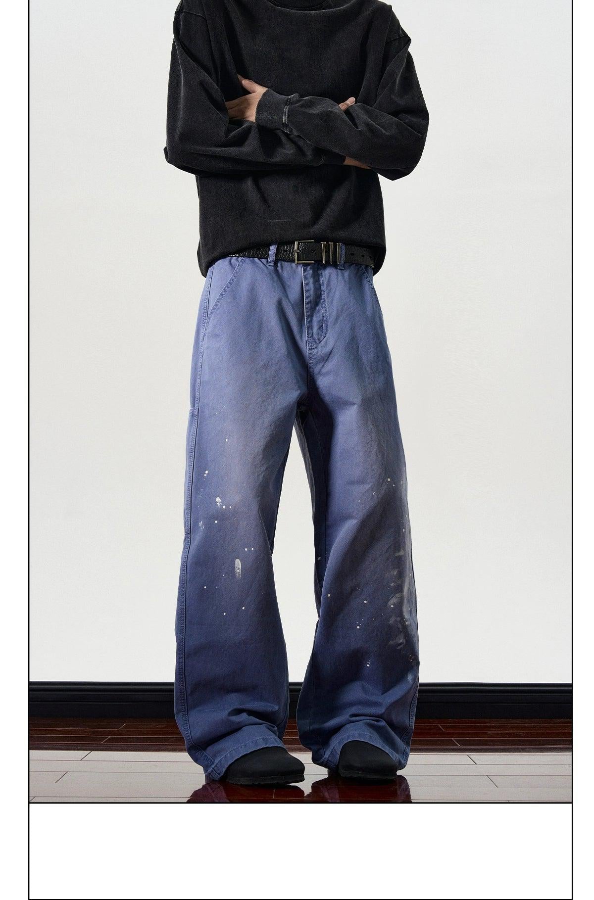 Distressed Ink-Splashed Jeans Korean Street Fashion Jeans By A PUEE Shop Online at OH Vault