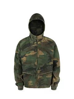 Mud-Dyed Hooded Camo Jacket Korean Street Fashion Jacket By ANTIDOTE Shop Online at OH Vault