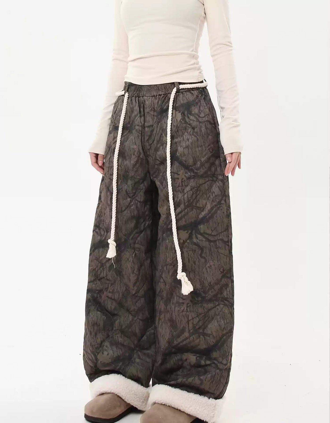 Fleece Spliced Camouflage Pants Korean Street Fashion Pants By Blacklists Shop Online at OH Vault