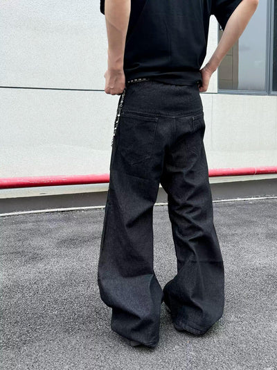 Stud V-Layered Wide Pants Korean Street Fashion Pants By Ash Dark Shop Online at OH Vault