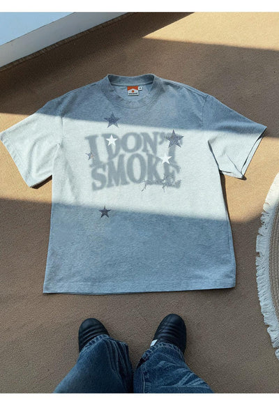 Blurred Effect Logo T-Shirt Korean Street Fashion T-Shirt By Donsmoke Shop Online at OH Vault