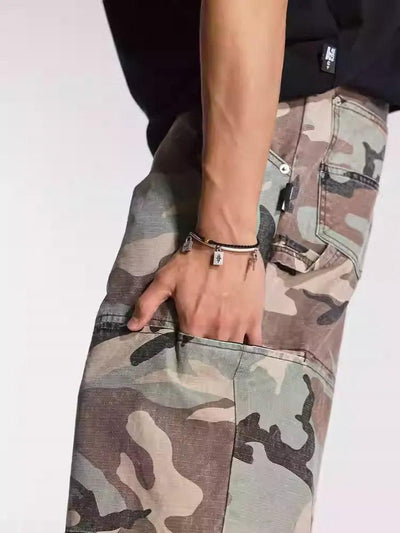 Structured Camo Cargo Shorts Korean Street Fashion Shorts By Remedy Shop Online at OH Vault