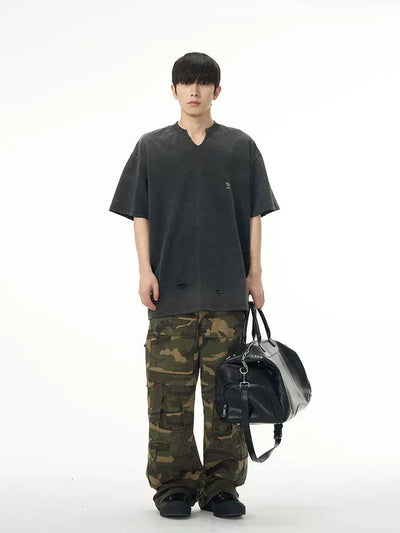 Straight Leg Camouflage Pants Korean Street Fashion Pants By 77Flight Shop Online at OH Vault